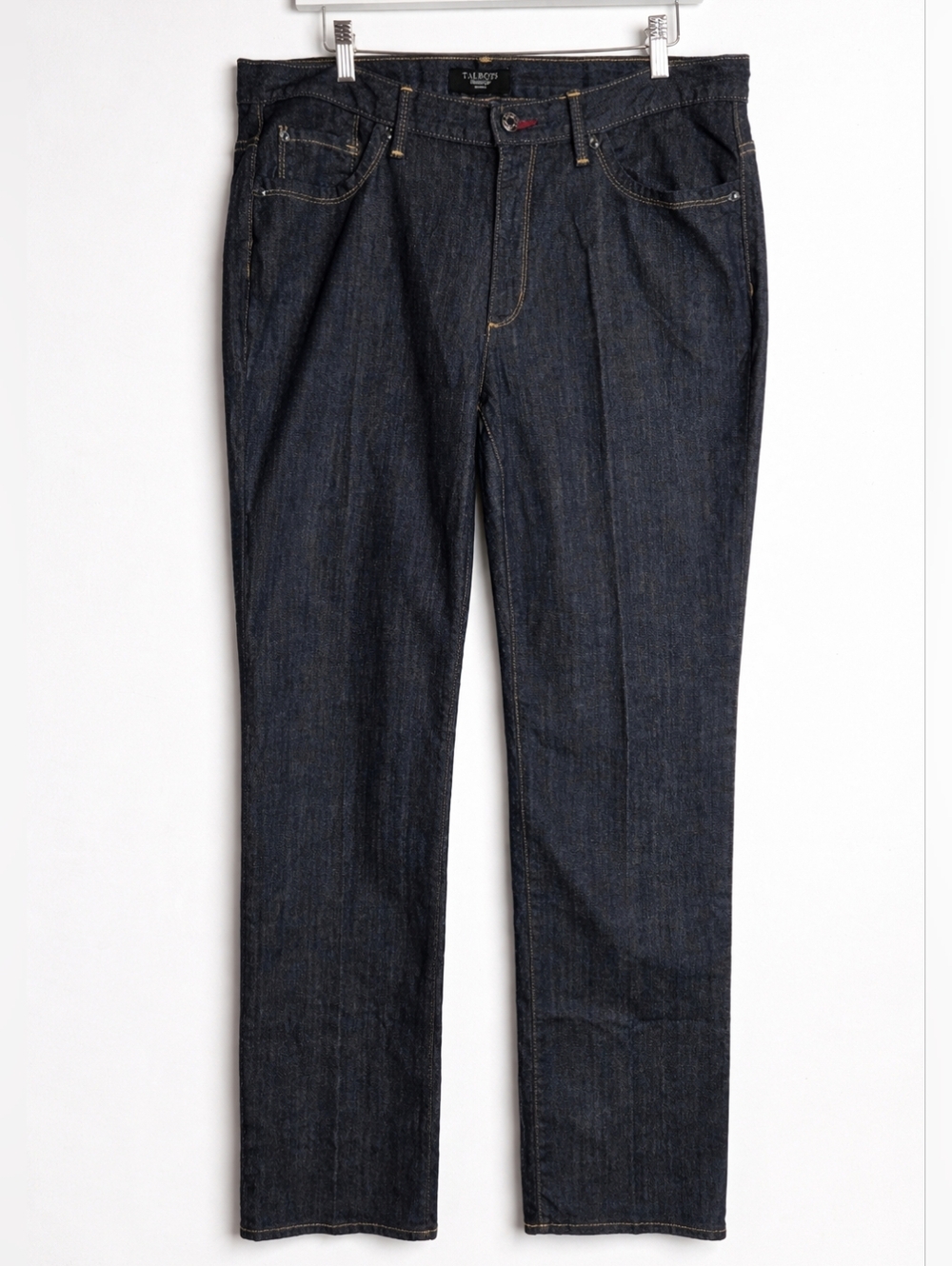 NWT Talbots Straight Leg Jeans Dark Wash Size 14W Classic Stretch Denim